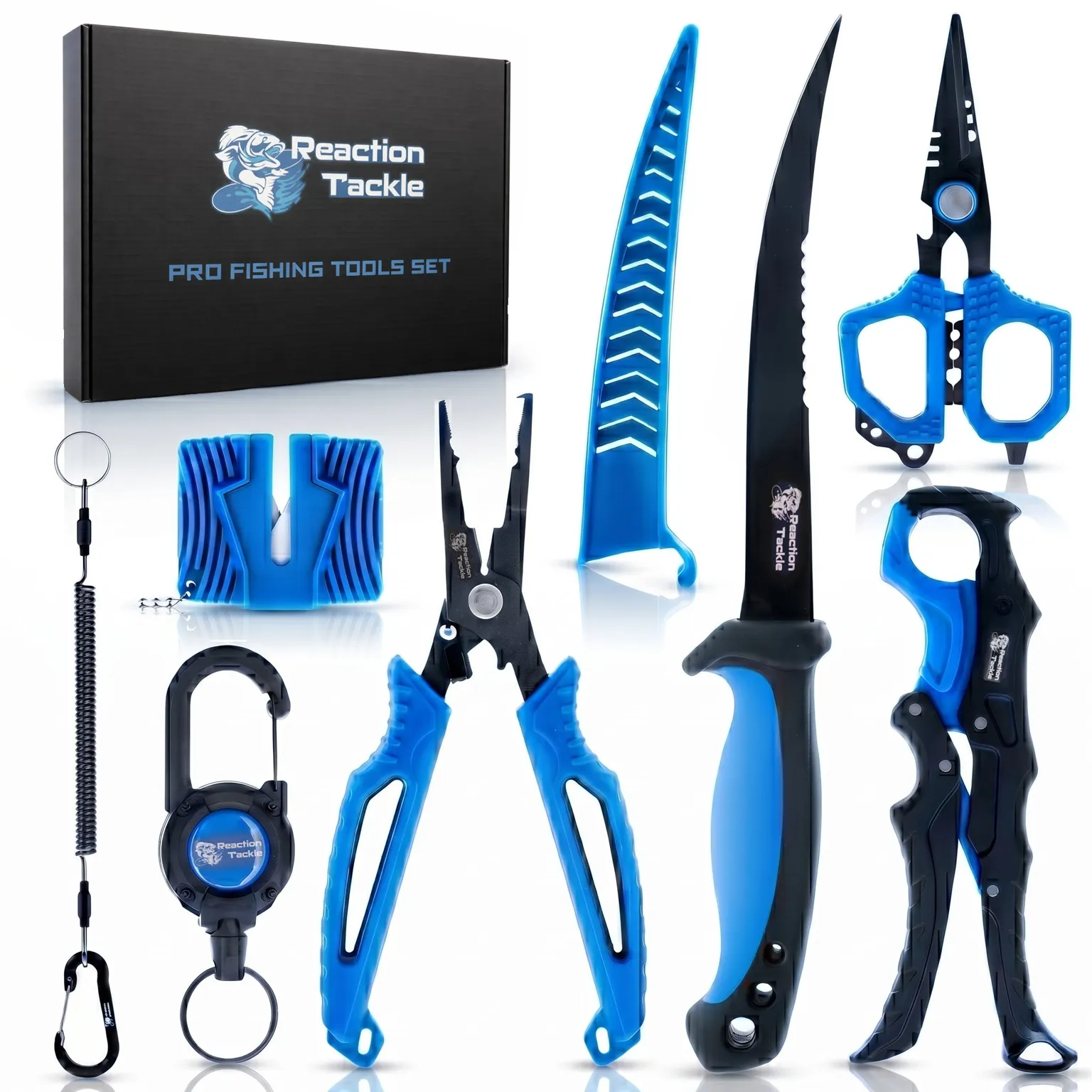Reaction Tackle 7-Piece Fishing Tool Kits, Saltwater & Freshwater Gear - NEW