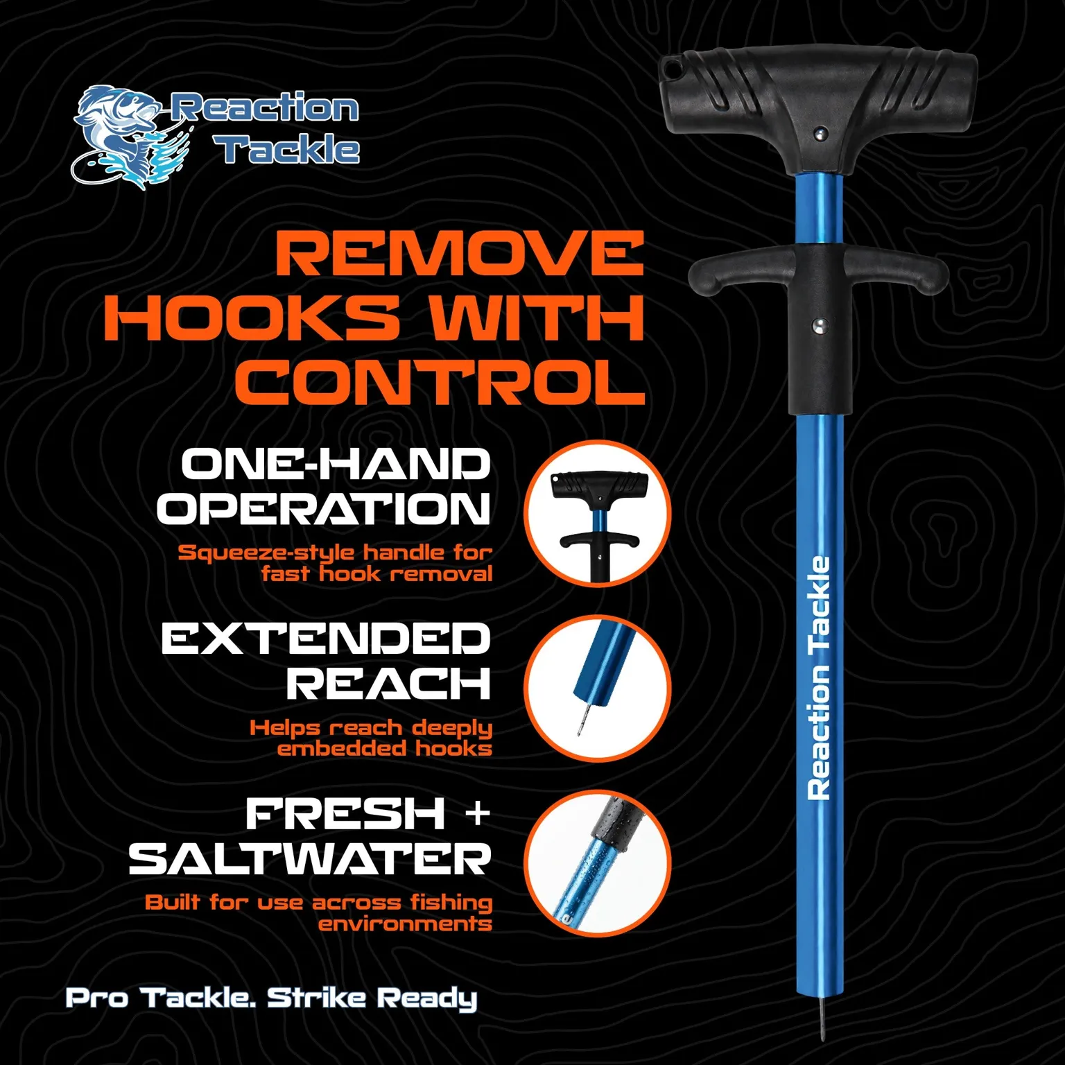 Reaction Tackle 9.5" Fishing Hook Remover Tool - New